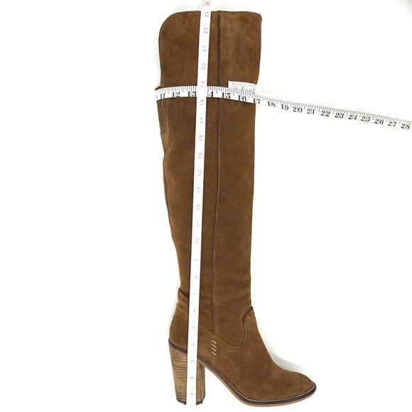 DOLCE VITA OHANNA BROWN GENUINE SUEDE BLOCK HEEL OVER-THE-KNEE/THIGH HIGH BOOTS - Picture 8 of 13